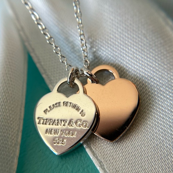 Tiffany & Co. Jewelry - Return to Tiffany®
Double Heart Tag Pendant
in Silver and Rubedo® Metal, Mini